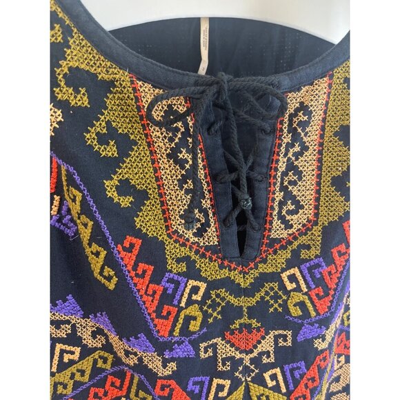 Free People Embroidered Dress Tribal Dress Serves You Right Size 2 - Picture 4 of 10